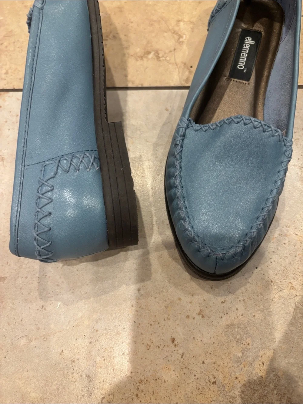 Ellemenno Manitoba II Blue Leather Slip-On Loafers size 5.5